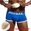 Underpants Jockmail Brand Brand Mens Boxers Boxers Shrunks Sexy Push Up Cup Увеличение геев -нижнего белья мужские боксерские шорты увеличивают трусы 230412