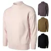 Suéter masculino YM649 de alta qualidade solto suéter de cor sólida inverno de 2023 com gola de meia altura e camisa de fundo de manga raglan