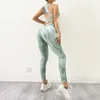 Women's Two Piece Pants Yoga Bra Shockproof Running Fitness Sports Underwear Leggings Jogging Suits Seamless Quick Dry Gym Sportswear