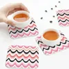 Tischmatten Sommerwellen - Rosa und Korallen Untersetzer Küchen -Placematen wasserdichte Isolierung Tasse Kaffee für Home Table Cads Set von 4