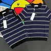 Kvinnors designer T-shirt stickar Tees Kort ärm Tank Top Crewneck Stripe Color Sticked Bouse Summer