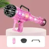Gatling Bubble Gun-leksak med färgglad belysning 21-håls uppgradering Bubble Maker för barn Pojkar Flickor Bubble Maker Machine