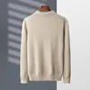 Men's Sweaters Goat Cashmere Sweater Men's POLO Collar Shirt Autumn And Winter Solid Long Sleeve Top Casual Knit Underlay Pullover