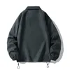 Hommes vestes hommes col montant veste Vintage lâche revers Bomber coréen Streetwear Zip étudiant décontracté 231110