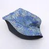 Wide Brim Hats 2023 Fashion Summer Reversible Black Blue Coconut Tree Printed Fisherman Caps Panama Bucket Gorro Pescador Men Women