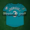 1994 1997 Retro 24 Maglia Ken Griffey Jr. 3 Alex Rodriguez 19 Jay Buhner 51 Ichiro 11 Edgar Martinez Cucita Verde Bianco Grigio