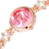 Наручительные часы розовое золото роскошные женские браслеты часов звезды розы