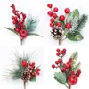 Decorative Flowers & Wreaths Red Christmas Berry And Pine Cone Picks With Holly Branches For Holiday Floral Decor Crafts Artificia229h