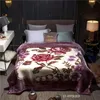 Blankets Style Winter Thicken Raschel Plush Weighted Blanket Single Double Bed Warm Heavy Fluffy Soft Flowers Printed Throw Blankets 231110