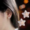 Boucles d'oreilles flocon de neige fantaisie avec pierre CZ éblouissante, accessoires d'oreille pour femmes, bijoux de mariage polyvalents à la mode