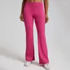 Pantalon actif couleur unie Fitness femmes Sport pantalon taille haute botte coupe large Yoga Legging ventre athlétique gymnastique entraînement doux sangle arrière