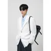 Costumes pour hommes Costume coréen décontracté Veste de banlieue d'affaires légère Blazer de boutique noir et blanc
