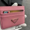 Top Luxury Leather Card Holder Womans Designer Coin Purse Mans Letter Design Double Sided Travel Document Credit ID Cards Pouch Mini Wallet With Box Gift Wholesale