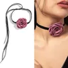 Pendant Necklaces Artificial Flower Choker Fabric Material Cloth Accessories Gift For Women Girls