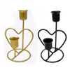 Candle Holders Mini Wrought Iron Candlestick Metal Heart Shaped Holder Stand Decor