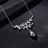 S925 Silver Pearl Pendant Necklace Jewelry Fashion Women