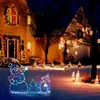 Diversión animada lucha con bolas de nieve luz activa marco de cadena decoración fiesta navideña jardín al aire libre nieve brillante letrero decorativo H1177Q