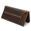 Portefeuilles Hommes Long Portefeuille Véritable Cuir De Vachette Casual Vintage Unique Design Titulaire De La Carte Sac À Main Pour Mari Fils Cadeau D'anniversaire