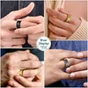 Wedding Rings Carved Eyes Gold Color Stainless Steel Ring For Men Vintage Punk Rotatable Finger Jewelry Rock Culture Party Accessories