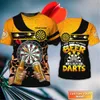 T-shirts pour hommes In Dart We Trust Flame Skull 3D Tshirt Nom personnalisé 3D T-shirts imprimés T-shirts Hommes pour femmes Cadeau à manches courtes pour les amateurs de fléchettes 230412