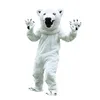 Costume da mascotte di orso polare bianco di Halloween, personaggio dei cartoni animati, completo per adulti, compleanno, Natale, carnevale, vestito operato per uomo donna
