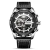 Polshorloges Megir Brand Heren Watch Luxe waterdicht lederen kwarts Fashion Wild Sports Chronograph Multifunction