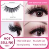 Self Adhesive Lashes False Eyelashes With box No Glue Eyeliner Needed Reusable Eyelash Natural Look Wispy Thick Waterproof Easy to Put On Gift