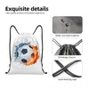 Shopping Bags Custom Fire Football Pattern Drawstring Backpack Women Men Lightweight Soccer Ball Gym Sports Sackpack Sacks For Training