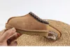 Pantoufles Tasman pour enfants en bas âge Uggies Braid Tazz Sandales Chaussures pour bébé Diapositives en fourrure de châtaigne Peau de mouton Shearling Classique Ultra Mini Boot Mules d'hiver Australie b293