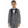 Ternos masculinos Meninos azuis para casamentos Party Boy Boy Vestido formal A Kids Tuxedo Crianças Blazer (colete da calça de jaqueta)