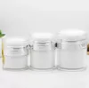 15 30 50g Packaging Bottles Pearl White Acrylic Airless Jar Round Cosmetic Cream Jar Pump Cosmetic Air Pump Makeup Container For Packaging Travel