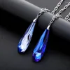 Pendant Necklaces Multicolor Cubic Zirconia Necklace Water Drop Shape Hip Hop Fashion Jewelry Pendants Charms Gifts For Men Women