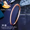 Bangle Pera Znakomita mikroporód pełny CZ duży okrągły cienki otwarty mankiet Banles Gold Color Ręczny biżuteria dla kobiet akcesoria imprezowe Z069