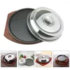 Pans Western Food Cover BBQ Dish Metal Baking Catering Supplies Round Serving Platter Beef Steak Plate Dessert Server Barbecue