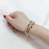 Bangle Quality Exquisite Stainless Steel Jewelry Girl Party Gift Waterproof Durable Charm Sand Gold Mixed Color Agate Pearl Bracelets