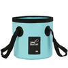 12/20L Handheld Portable Folding Bucket Household Sundries Outdoor Camping Fishing Bucket Waterproof Bucket PVC Car Wash Bucket Bag Household Foot Soak