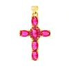 Pendant Necklaces 2023 Simple Fashion Multiple Color Cross For Necklace Copper Gold Plated CZ DIY Making Jewelry Supplies