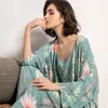 Damen-Nachtwäsche aus Baumwolle, Viskose, dreiteiliges Pyjama-Set für Damen, Frühling und Herbst, bequemer, weicher Heimanzug, Bademäntel mit Hosen, Pyjama-Set 230412