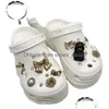 Accessori per parti di scarpe Charms in metallo punk Designer Fai da te Bow Bear Shoes Decaration For Croc Jibbits Zoccoli Bambini Ragazzi Donne Ragazze Regali Dhmnf