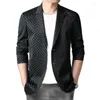 Men's Suits MLSHP Seamless Mens Blazer Luxury Spring Autumn Plaid Single Breasted Male Blazers Business Casual 3XL