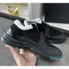 Designer Women Calfskin Shoes Vintage Trainers Reflective Sneakers Fashion Leather Platform Lace-up Print Leisure Sneaker6