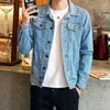 Men's Jackets 2023 Mens Denim Slim Fit Jeans Jacket Cotton Outwear Coat Long Sleeve Hole Male Clothing