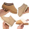 Kinderen peuter uggskid tasman slippers tazz baby schoenen kastanje bontglaasjes schapenvacht shearling klassieke ultra mini laars winter muilezels slip-on wol little big 523es