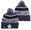 MAPLE LEAFS Beanies DORONTO Cap Wool Warm Sport Knit Hat Hockey North American Team Striped Sideline USA College Cuffed Pom Hats Men Women a0