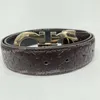 Ceinture de concepteur de ceintures Real Calfskin Men Femmes Strap en cuir CEinture Luxe Gold Silver Letter Boucle Borde de plus haute qualité Largeur de style classique avec boîte