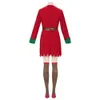 Theme Costume Christmas Elf Women Girl Costumes Long Sleeve Dress and Belt Striped Stockings Party Role-playing Year's Party Performance 231110
