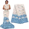 Tissu et Couture 5 Mètres Dentelle Africaine Brodée 2023 Haute Qualité Vert Nigérian s Tulle Net Mariage Français 230412