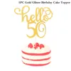 Ferramentas de bolo 1 pc ouro glitter aniversário topper cupcake toppers festa de casamento decoração suprimentos olá 21 30 40 50 60 presente