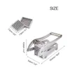 2 lâminas de aço sainless ferramenta de fabricação de chips de batata manual doméstico máquina cortadora de batatas fritas máquina de corte de batata frita 2288u