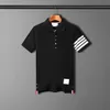 2023ft Designer Ubrania Stripe Mens Polos Summer Fashion Slim Short Sleeve Men Polo Shirt Tee Męskie Ubrania